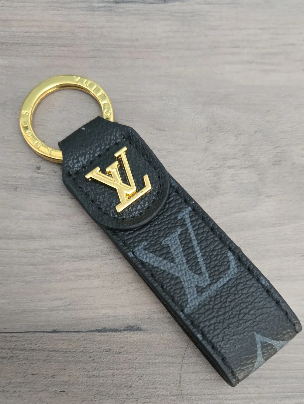 Black Leather Key  with Gold Hardware